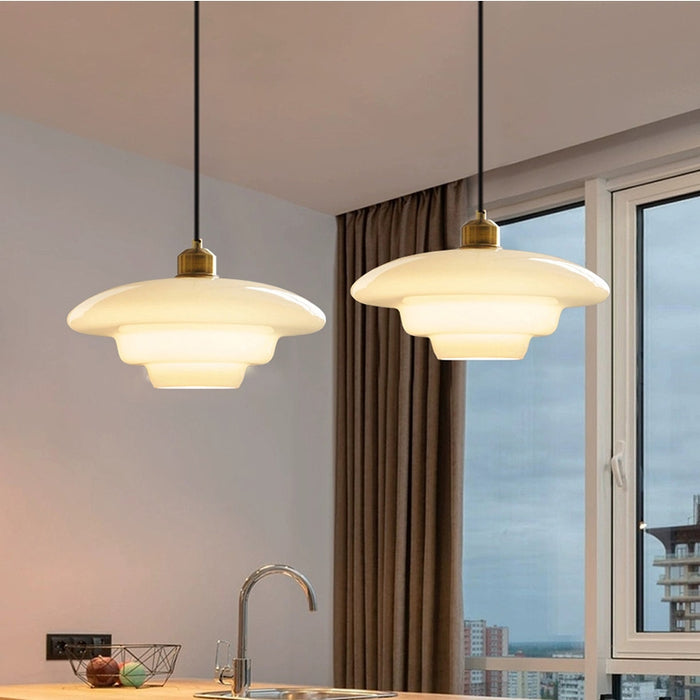 Halo de verre | Suspension blanche