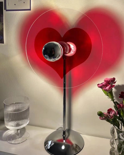 HeartBeam - Bordlampe med metallskjerm og oppladbar LED