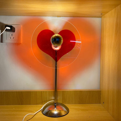 HeartBeam - Bordlampe med metallskjerm og oppladbar LED