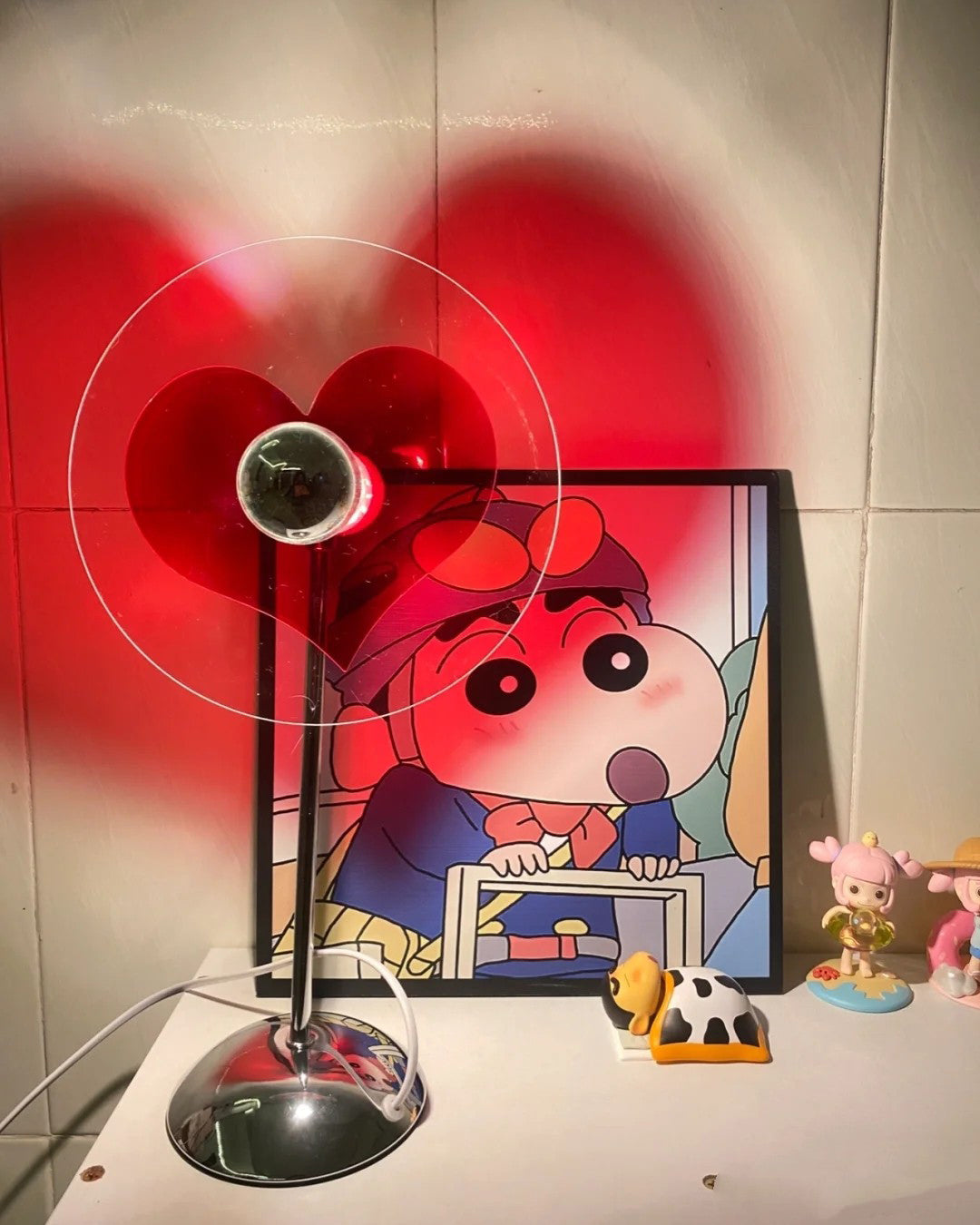 HeartBeam - Bordlampe med metallskjerm og oppladbar LED