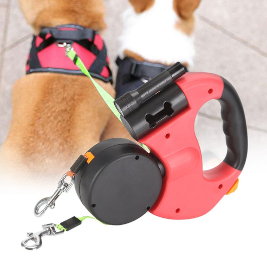 PetWorld - Dobbelt innovativt udtrækkeligt hundesnor med lys