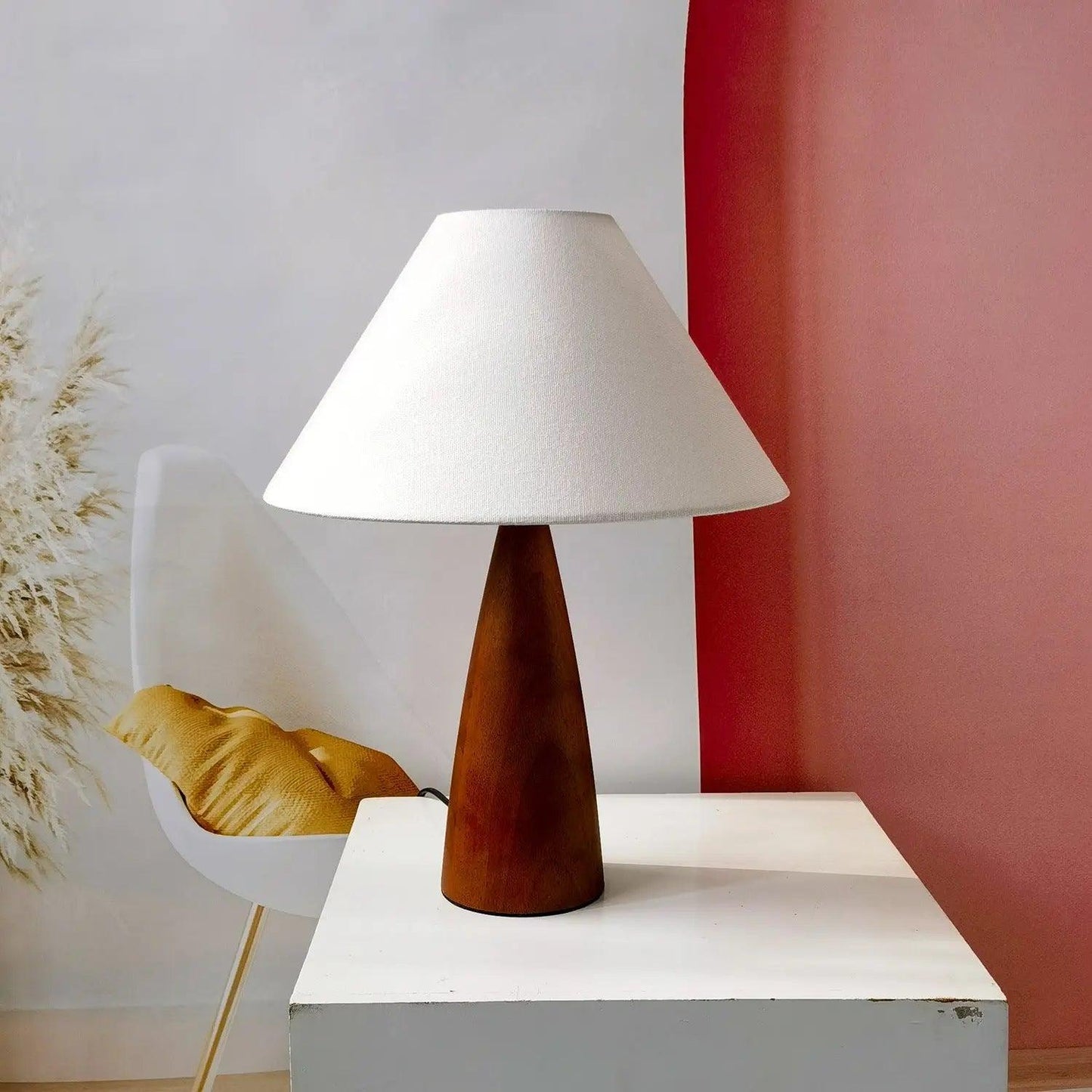 WoodFusion - Solid Træ Retro Lampe