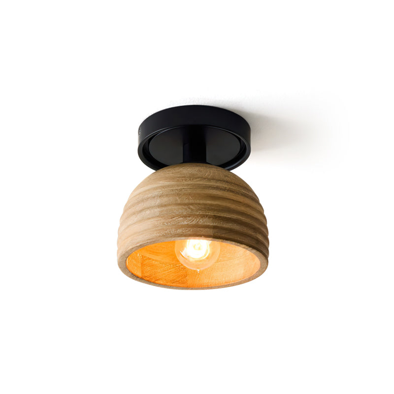 WoodGlow - Loftlampe med træskulpturer og atmosfærisk glød