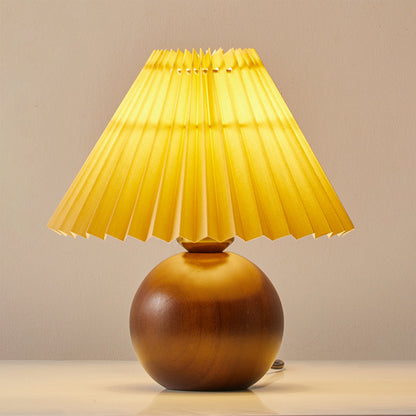 SiennaGlow - Bordlampe med træ- og stofdesign