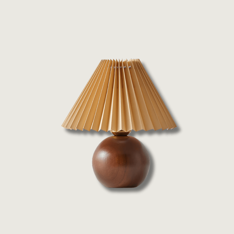 SiennaGlow - Bordlampe med træ- og stofdesign
