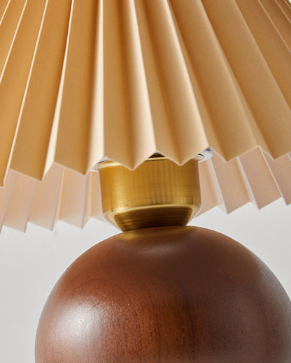 SiennaGlow - Bordlampe med træ- og stofdesign