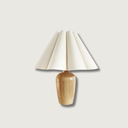 WoodGlow - Lampe de table douce veloutée avec design cannelé