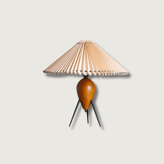 NatureBeam - Tripod LED Lamp with Walnut and Fabric Shade