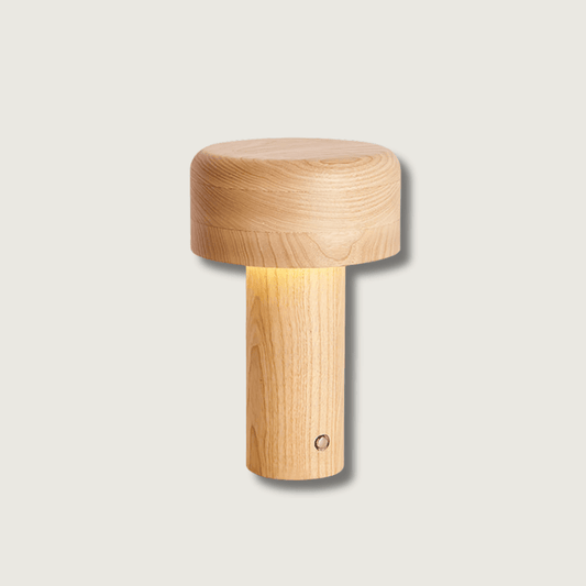 WoodenLuxe - Bordlampe med minimalistisk tårnstil og blødt lys