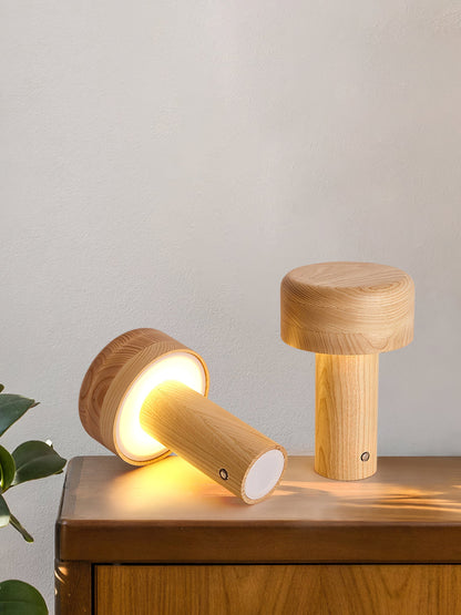 WoodenLuxe - Bordlampe med minimalistisk tårnstil og blødt lys