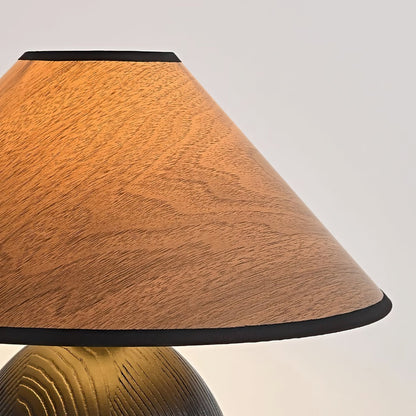 RusticShine - Stilfuld bordlampe i valnød og sort træ