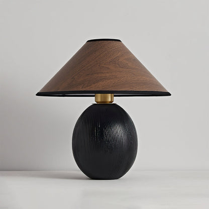 RusticShine - Stilfuld bordlampe i valnød og sort træ
