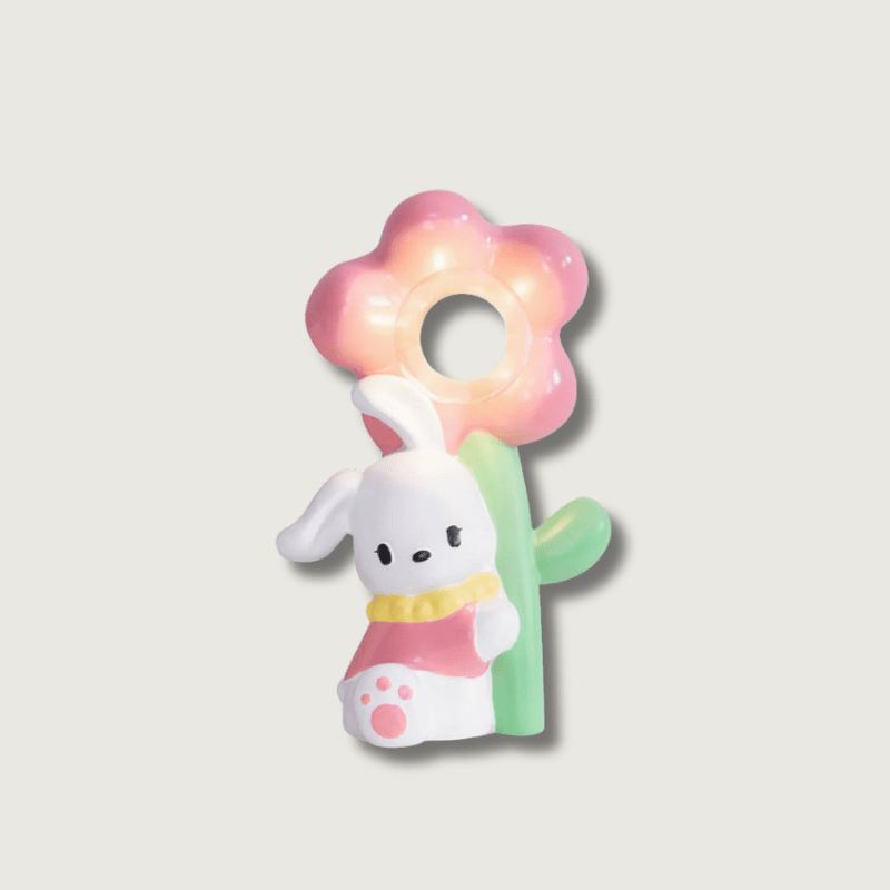 BunnyGlow - Bordlampe med kærlig kanin og blomster mønster