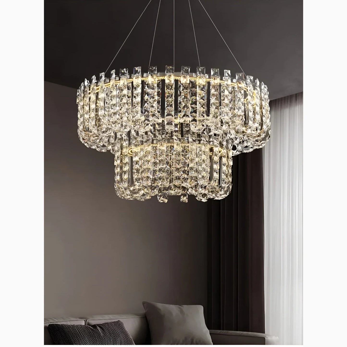 GlitterGlow - Luksuriøs krystall LED-lysekrone