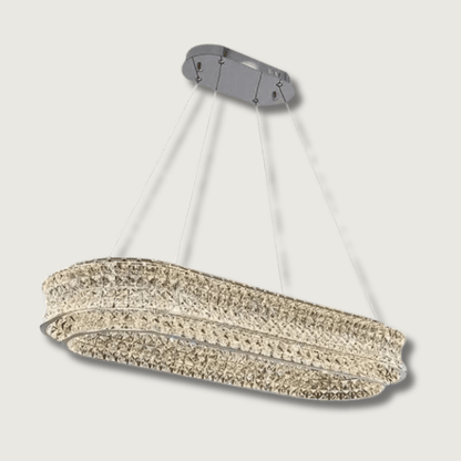 ShimmerGlow - Elegant Oval Crystal Chandelier