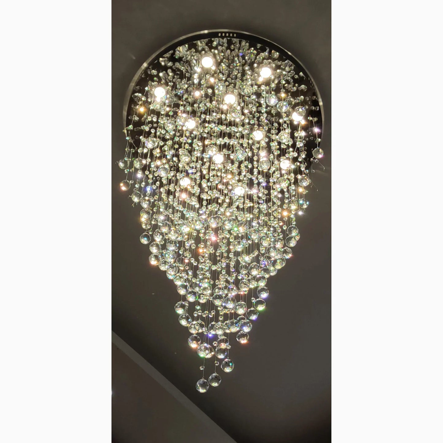 CrystalRain - Luxus-Hängeleuchte mit großen Kristalltropfen
