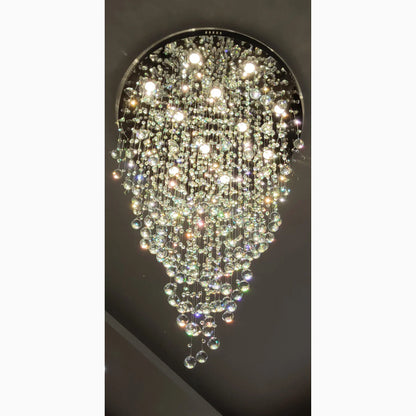 CrystalRain - Luxus-Hängeleuchte mit großen Kristalltropfen