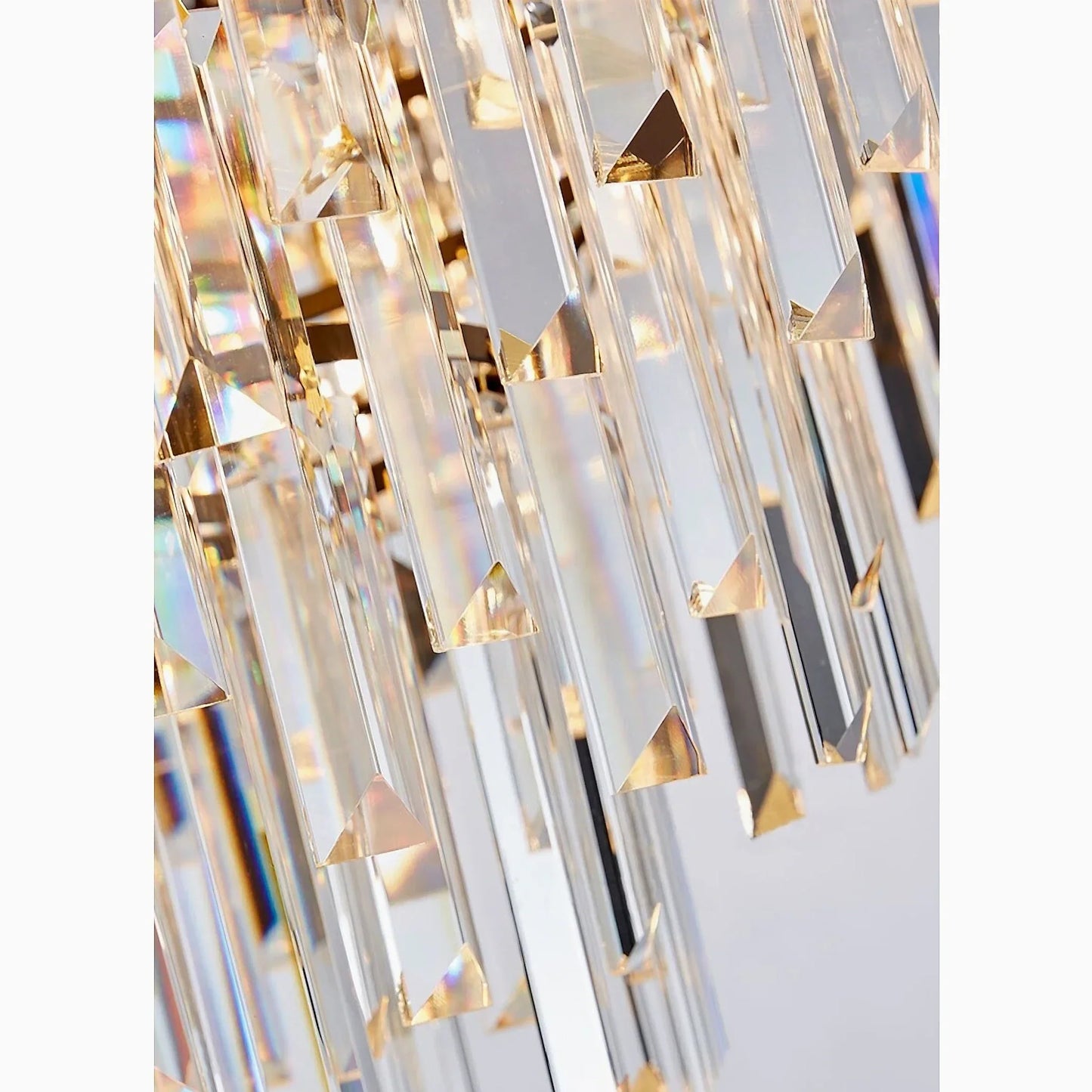 NightAura - Round Chandelier with Black Crystal and Gunmetal Finish