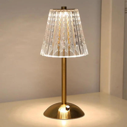 VintageRadiance - Lampe de table en cristal au look luxueux