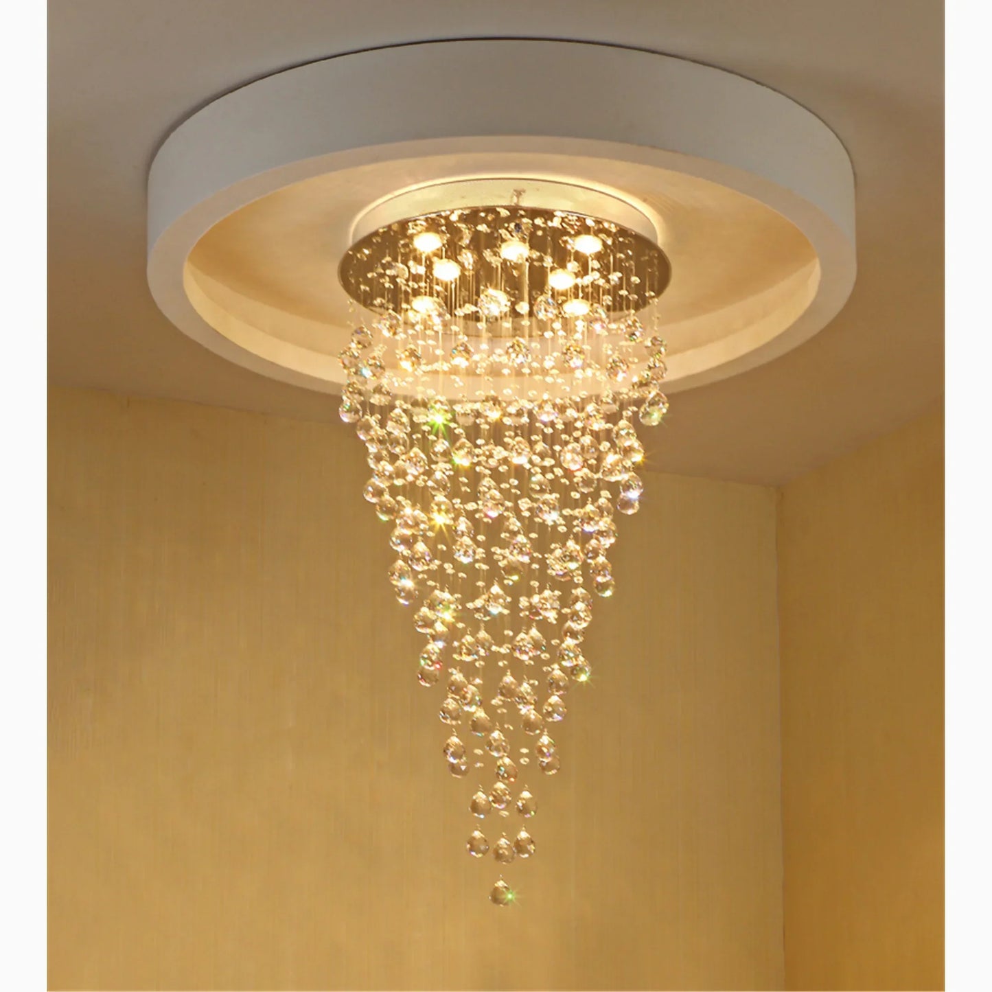 CrystalRain - Luxus-Hängeleuchte mit großen Kristalltropfen