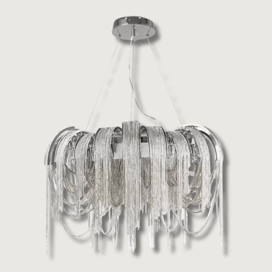 CrystalFlow - Stylish LED Chandelier with Subtle Chains
