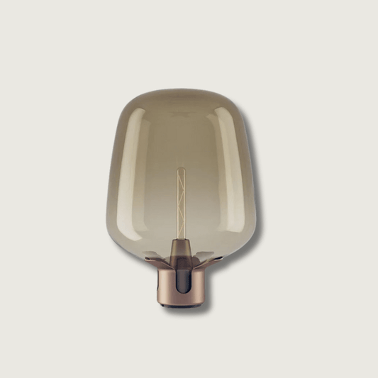 Glass Flame - Transparent bordlampe med varmt LED-lys