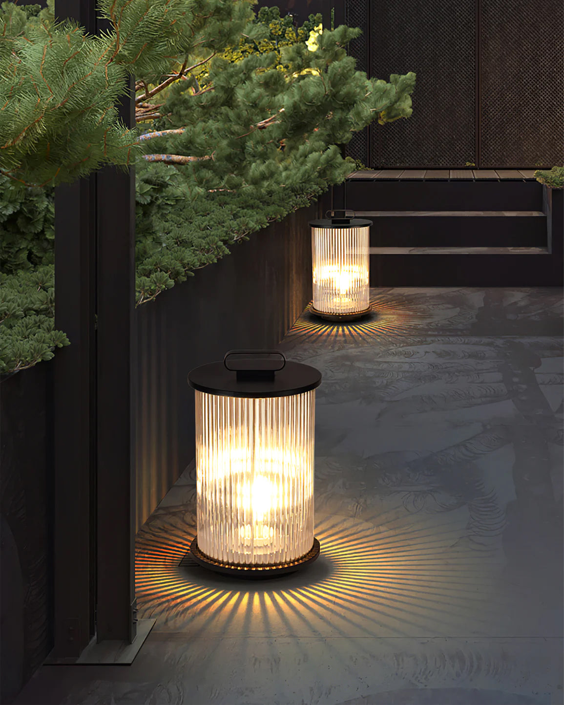 SolarGlow – Glass and Stainless Steel Garden Table Lamp