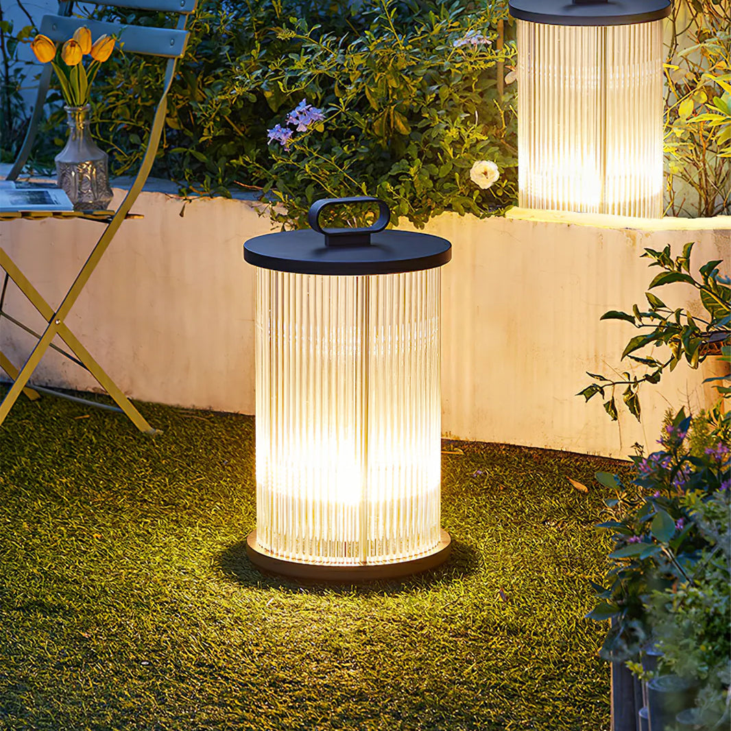 SolarGlow – Glass and Stainless Steel Garden Table Lamp