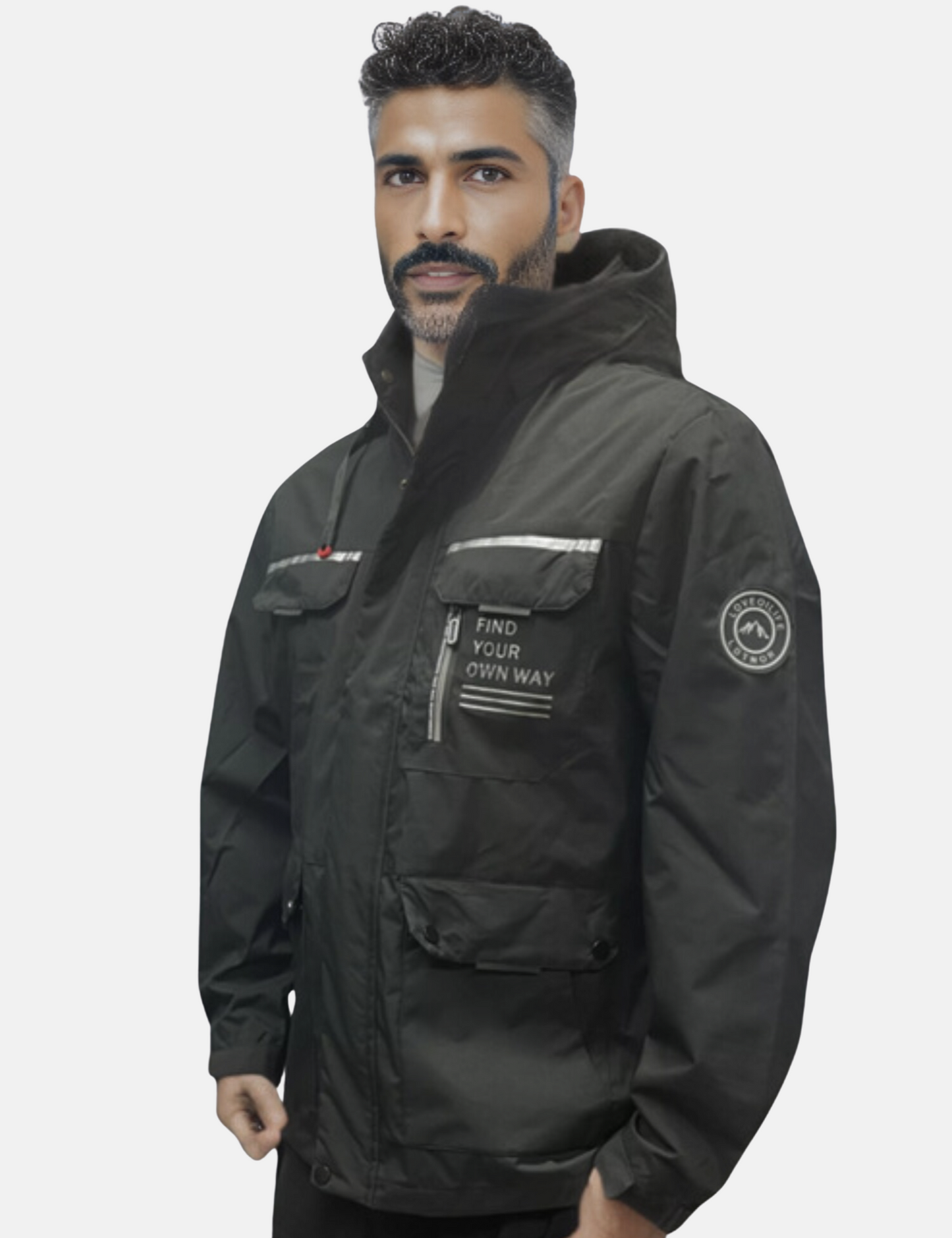 Alan - Water- and windproof jacket with removable hood for men