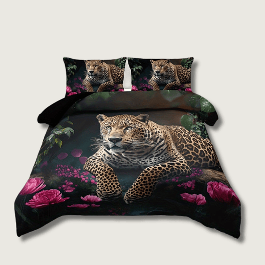 SafariDream - Digitales Tiermuster-Bettwäsche-Set für Bett, Sofa und Reisen