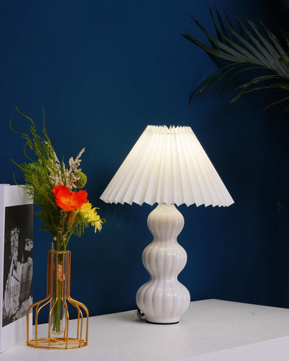 LunaLuxe - Table Lamp with Pleated Style and Pleasant Atmosphere