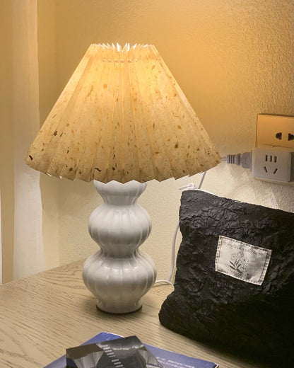 LunaLuxe - Table Lamp with Pleated Style and Pleasant Atmosphere