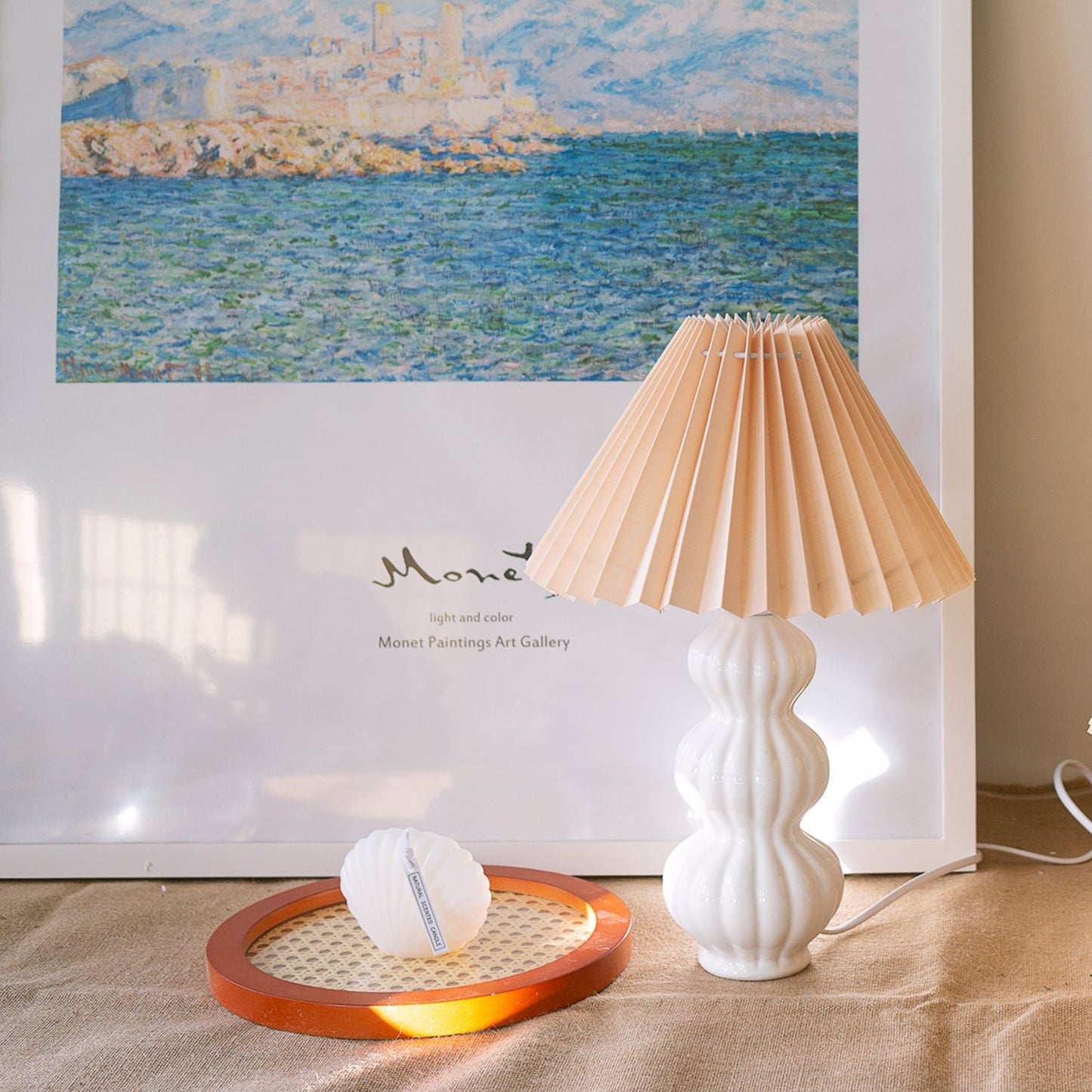 LunaLuxe - Table Lamp with Pleated Style and Pleasant Atmosphere