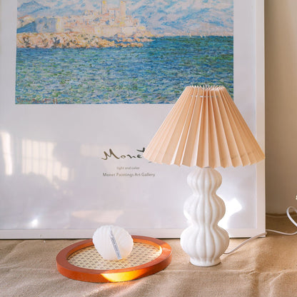 LunaLuxe - Table Lamp with Pleated Style and Pleasant Atmosphere