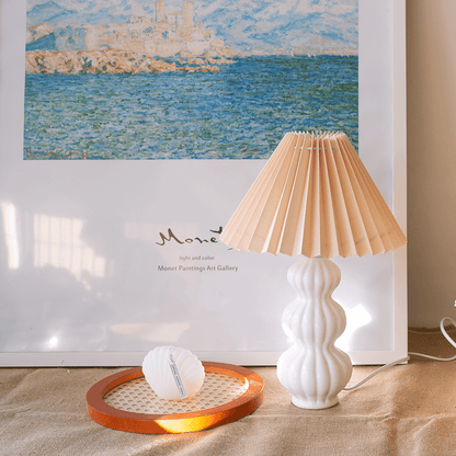 LunaLuxe - Table Lamp with Pleated Style and Pleasant Atmosphere
