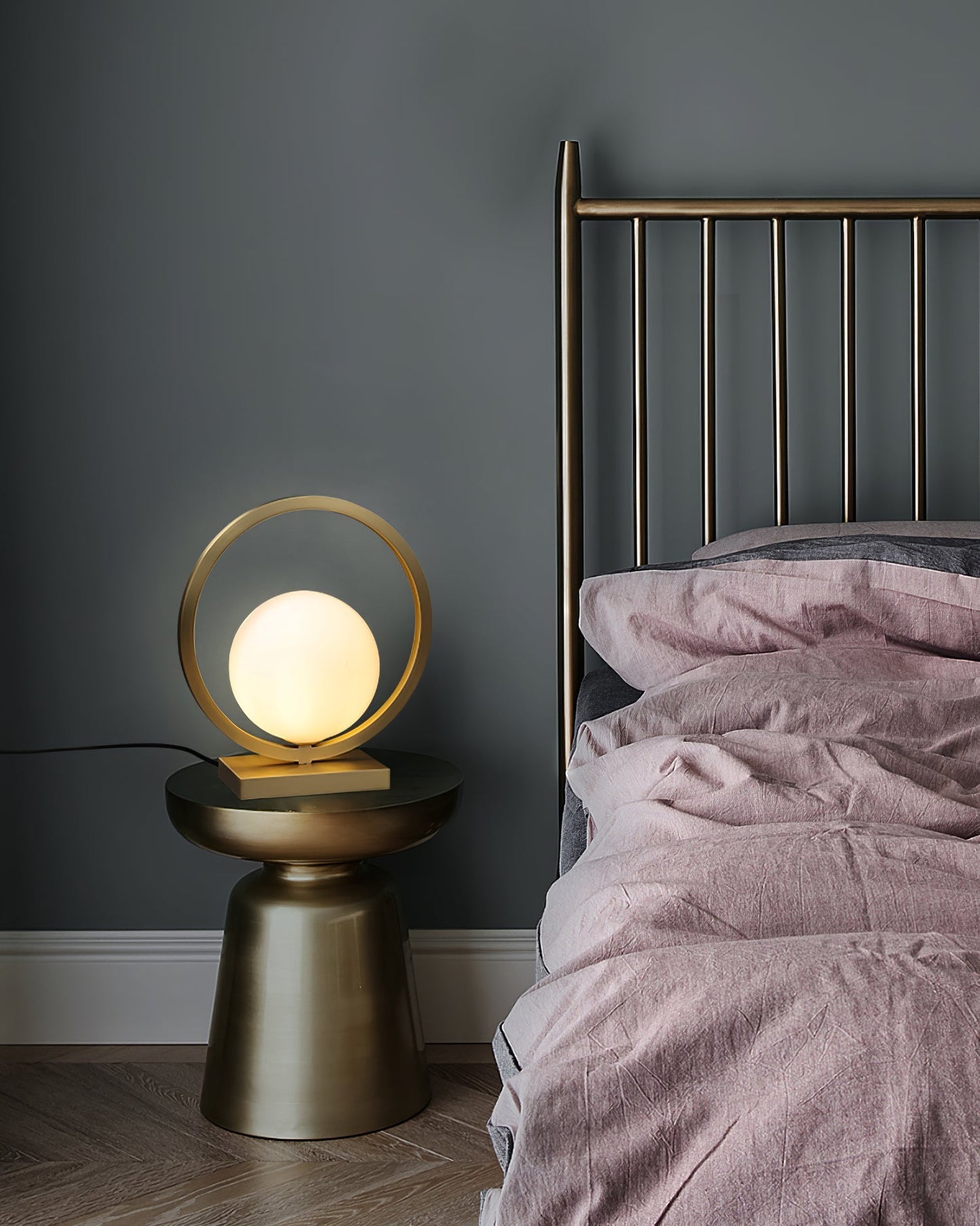 BrassGlow - Table Lamp with Brass Finish and Ambient Light