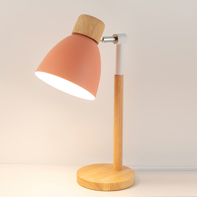 MacaroonGlow - Bordlampe med træramme og bløde farver