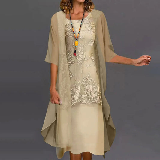 Aneira – Elegant to-delt chiffonkjole
