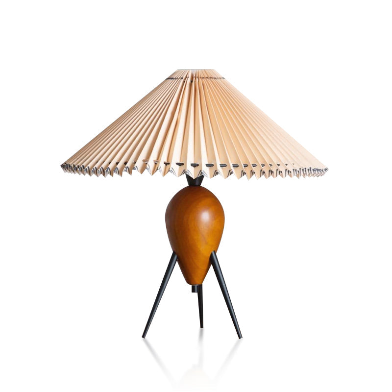 NatureBeam - Tripod LED Lamp with Walnut and Fabric Shade