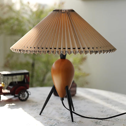 NatureBeam - Tripod LED Lamp with Walnut and Fabric Shade
