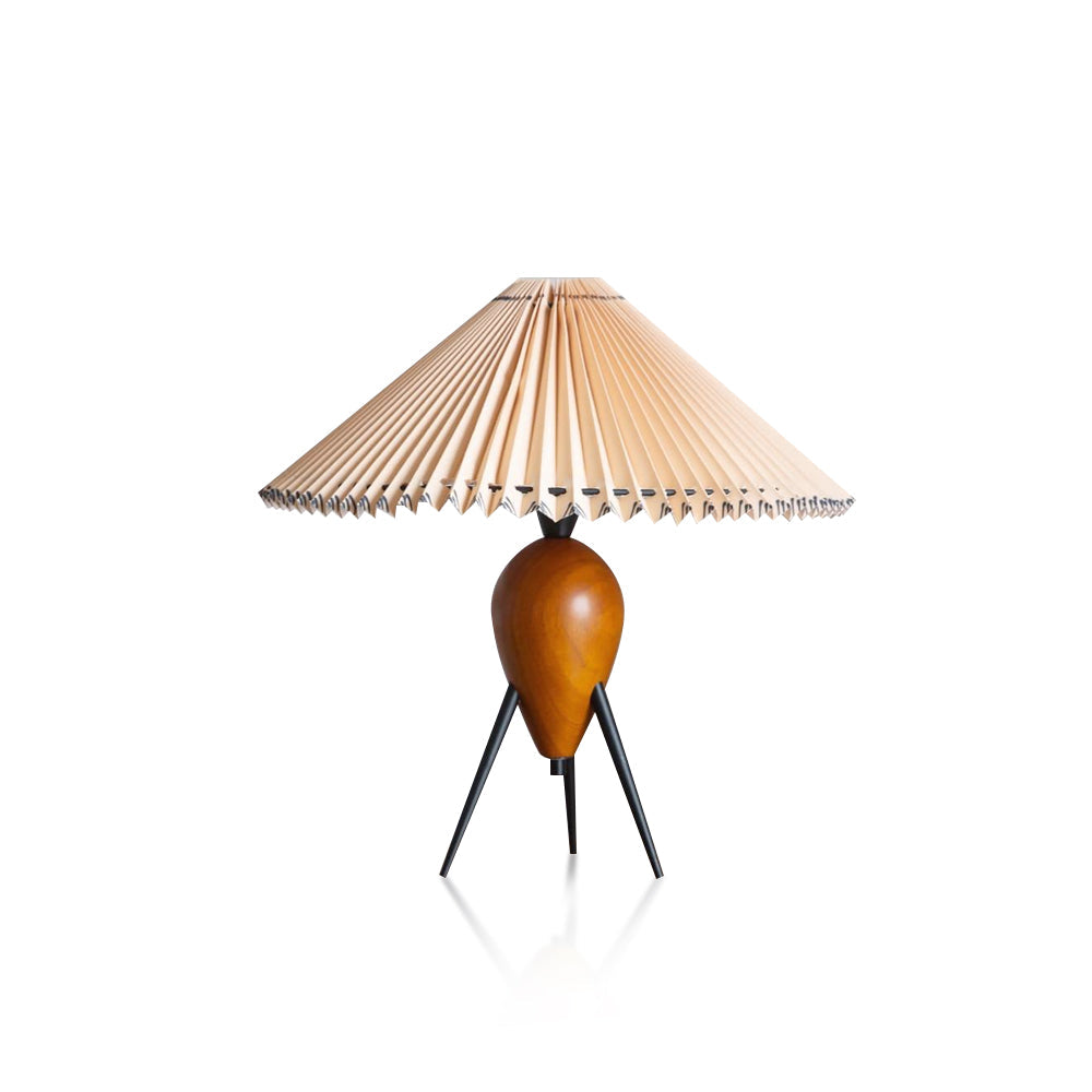NatureBeam - Tripod LED Lamp with Walnut and Fabric Shade