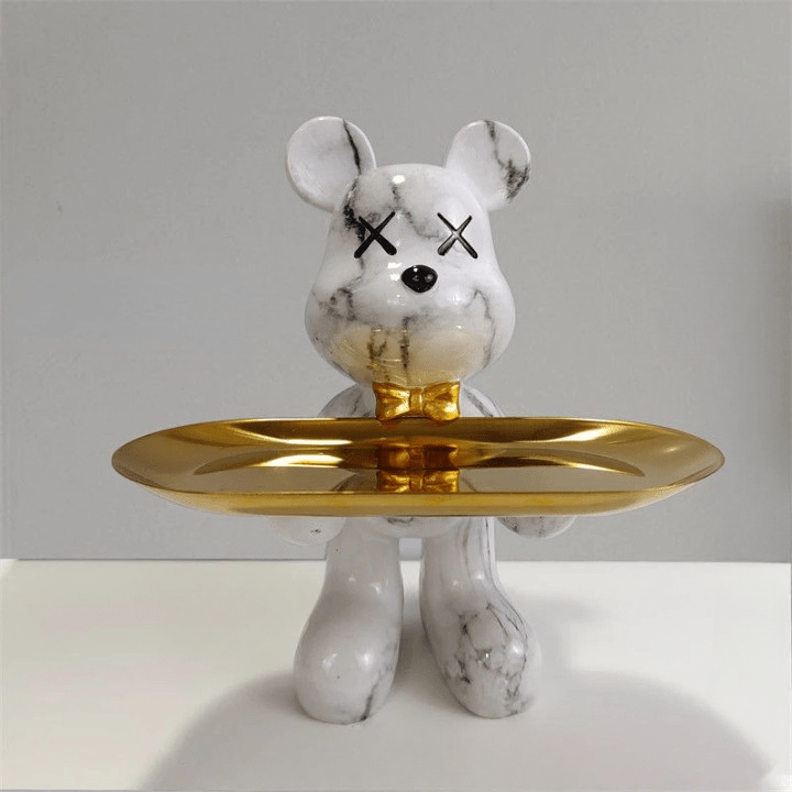 ArtBear - Sculpture d'ours avec plateau