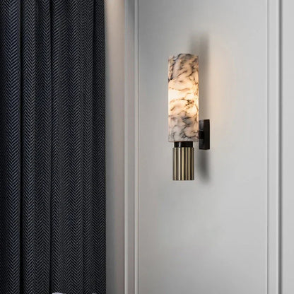 SpanishAura - Lampe murale en marbre avec accents en cuivre
