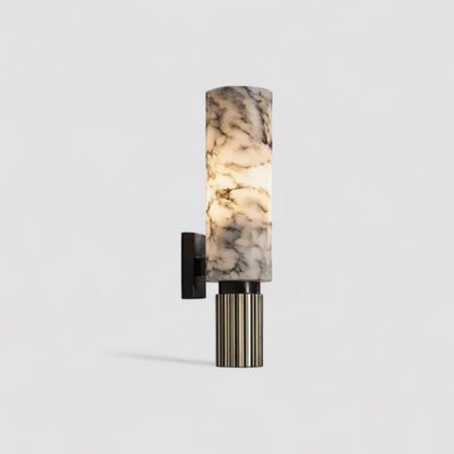 SpanishAura - Lampe murale en marbre avec accents en cuivre