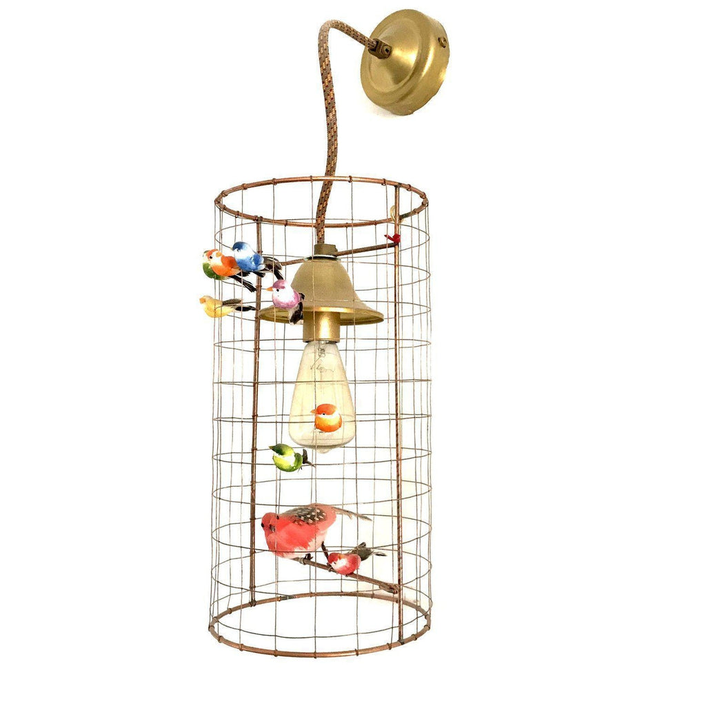 AviaryGlow - Lampe murale style cage à oiseaux