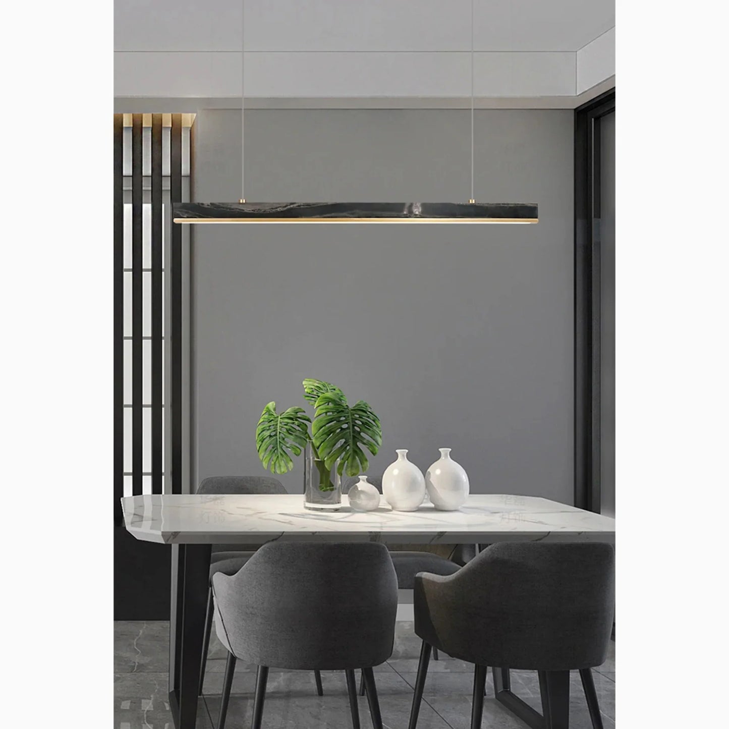 LumiStone - Sleek Modern Pendant Light with Marble Accents
