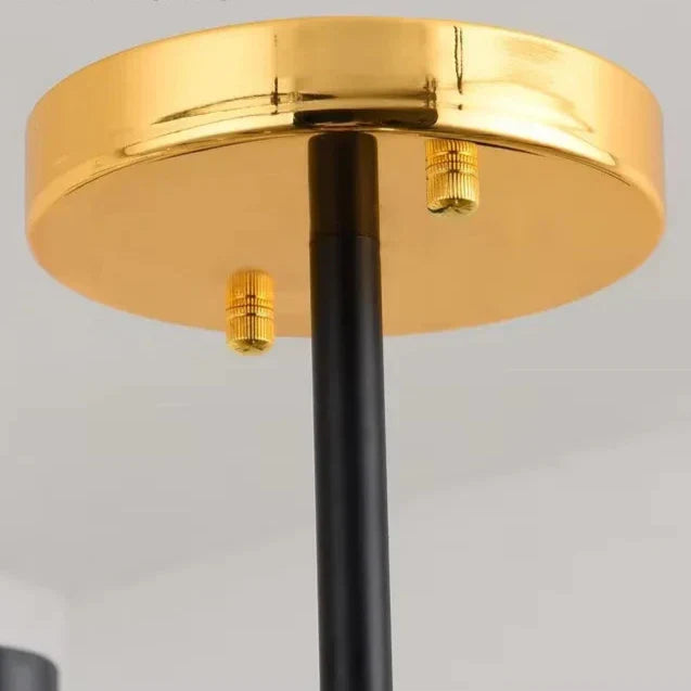 NoirLuxe - Sleek Black and Gold Chandelier