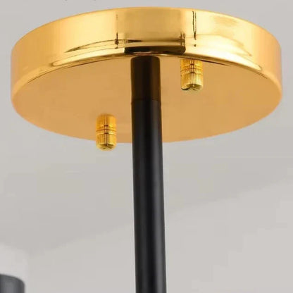 NoirLuxe - Sleek Black and Gold Chandelier