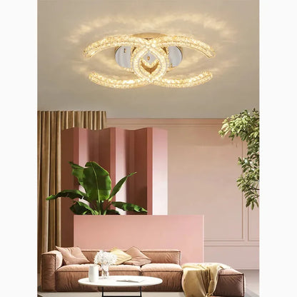 GlaciaLuxe - Elegante Kristall-Deckenleuchte in Gold