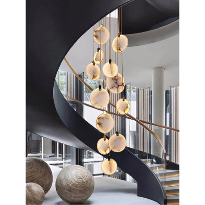 MarbleGlow - Ring Chandelier